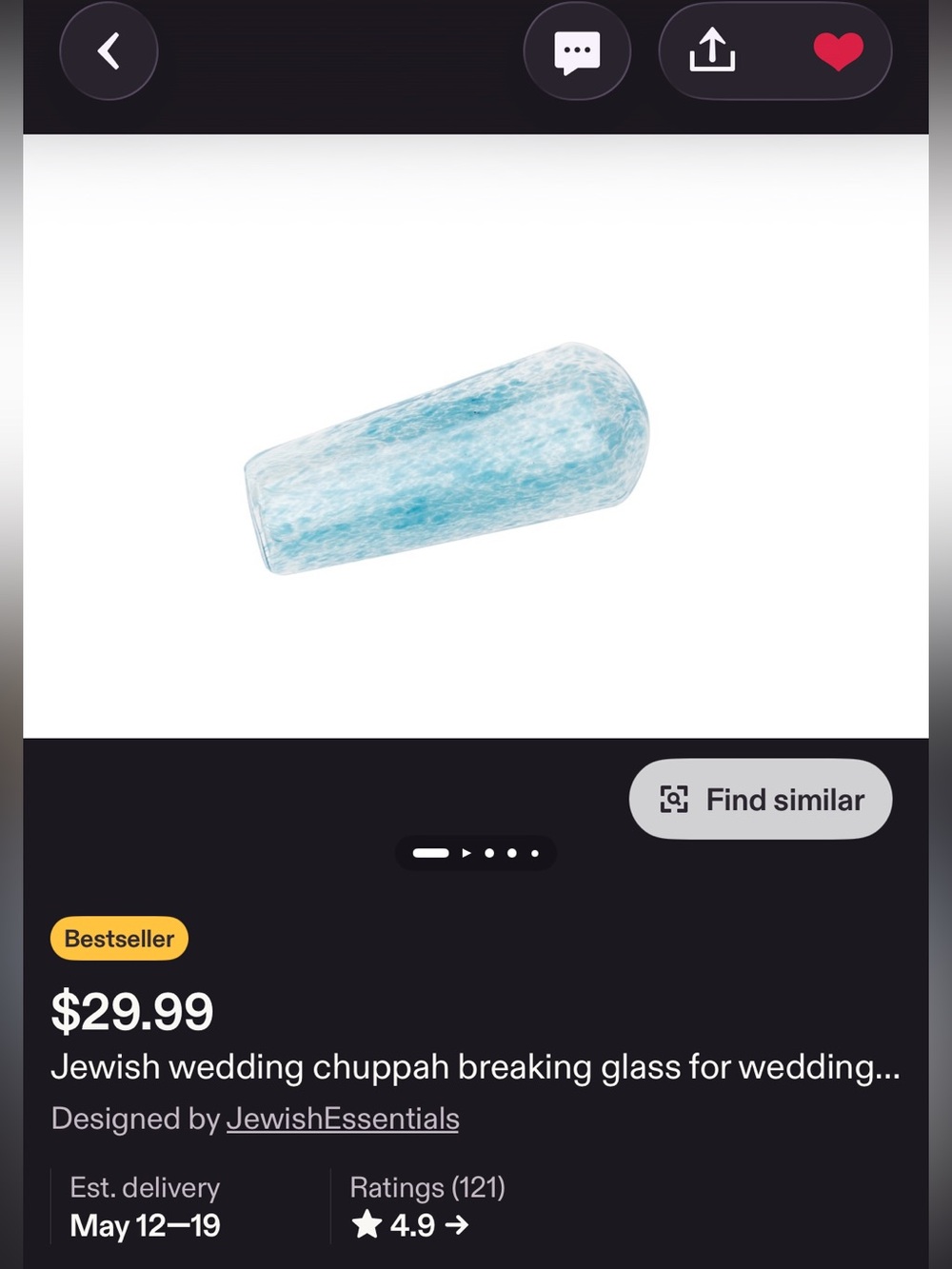 Blue Marbled Glass Wedding Breaking Glass